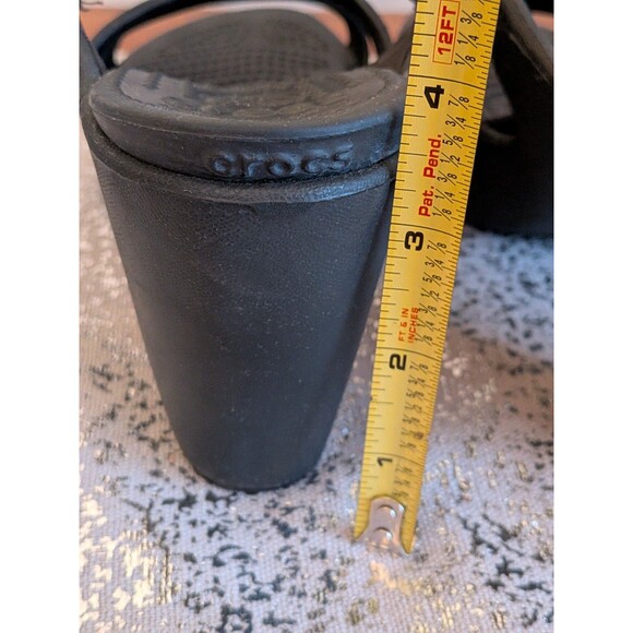 Crocs Cyprus V Heels Sandals Womens Size 7 Black Comfort Studs Whimsy Goth - Picture 9 of 11